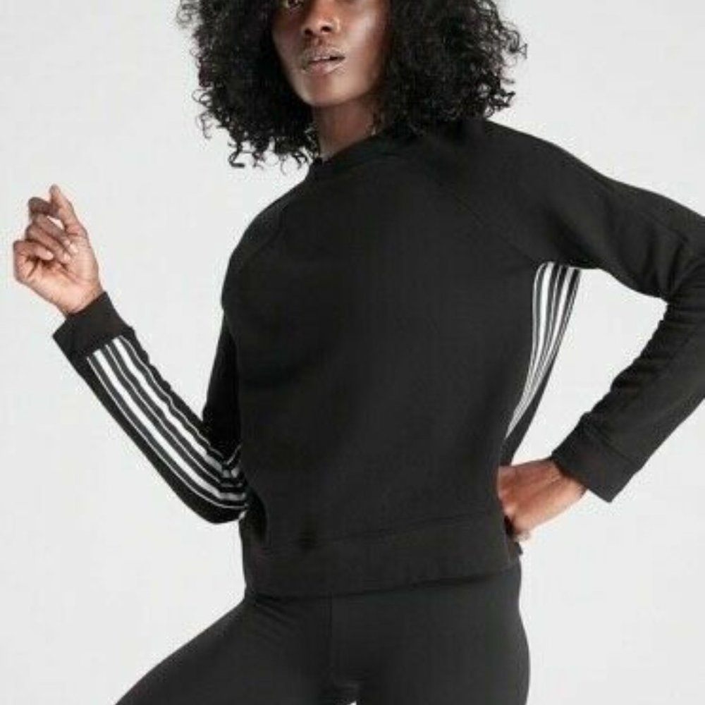 Athleta 24/7 Striped Crew Sweatshirt
